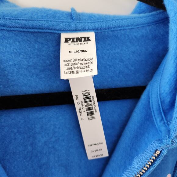 Victoria's Secret Pink Limited Edition Blue Ivy Fleece Campus Full Zip Hoodie- M - Picture 3 of 5